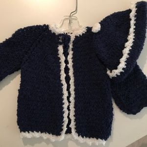Hand Knitted Toddler Sweater and Hat